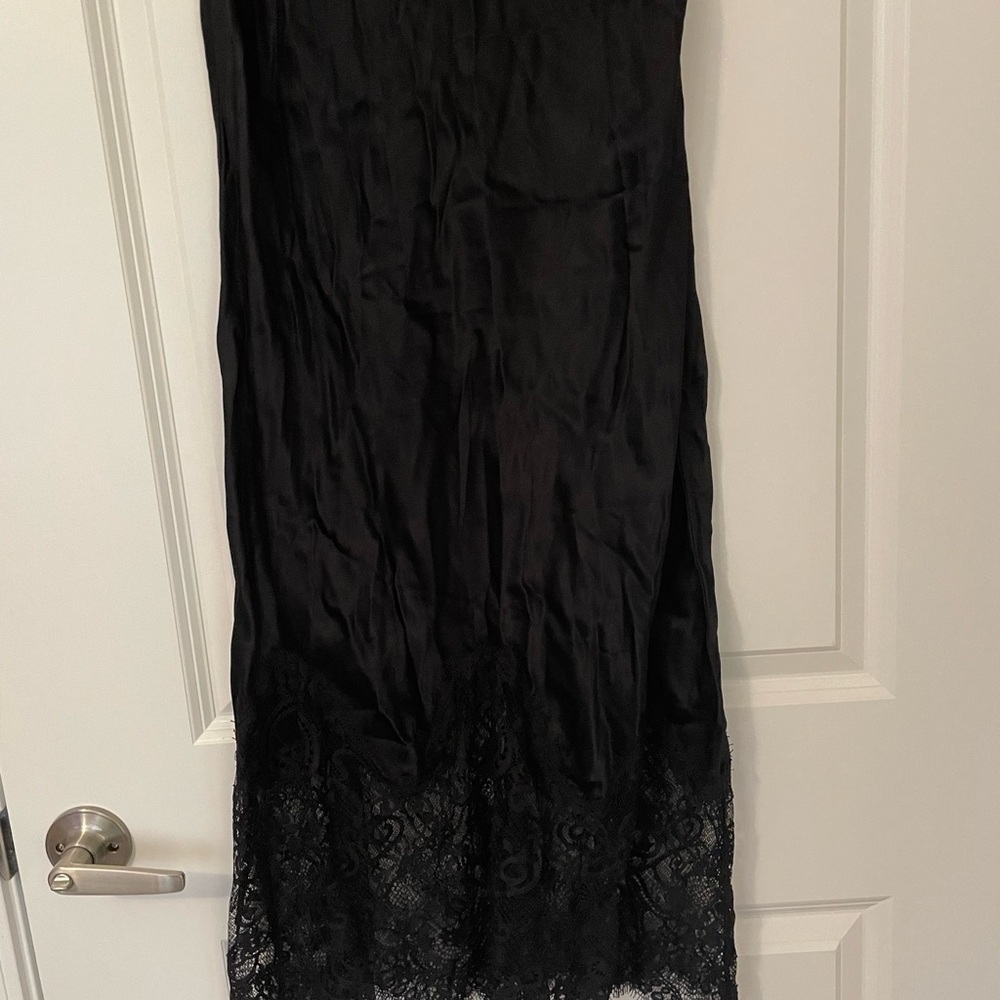 NWT By Anthropologie Lace Trim Midi Black Strapless Tube Dress - Picture 6 of 11